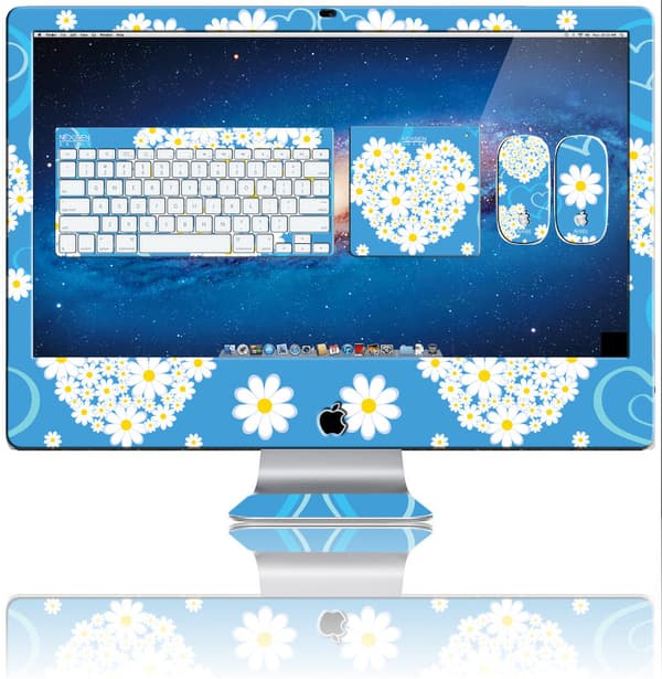 Nexgen-skins med 3D-effekt til iMac 27" (Hearts and Daisies 3D)