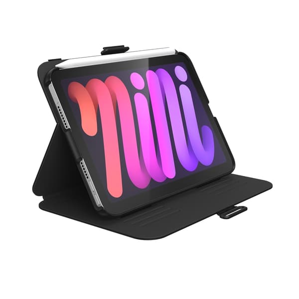 Speck Balance Folio - Fodral för iPad mini 6 (2021) med MICROBAN-beläggning (svart)