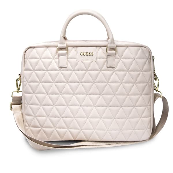 Guess Quiltad datorväska 15" (rosa)