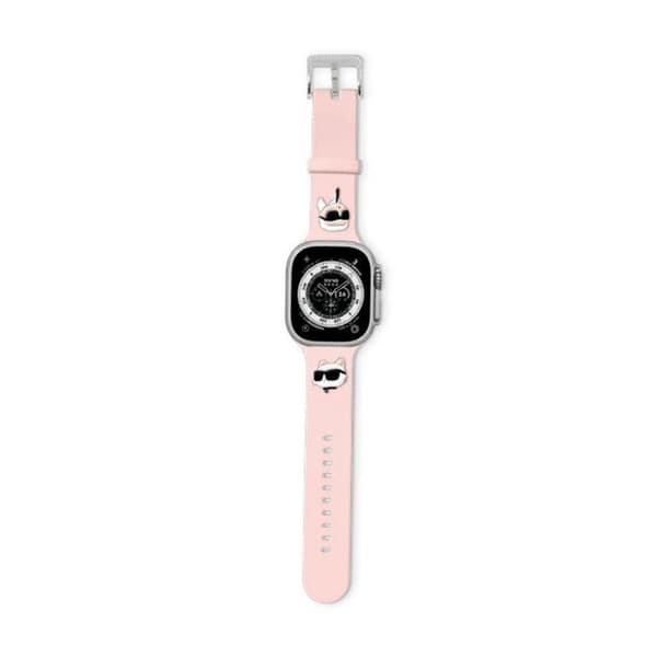 KarlLagerfeld3DRubberKarl&ChoupetteHeadsNFT-StrapforAppleWatch42/44/45/49mm(pink)