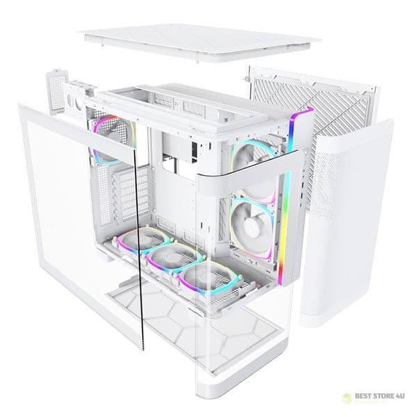 Montech KING 95 PRO Midi-Tower, Härdat Glas, ARGB - Vit