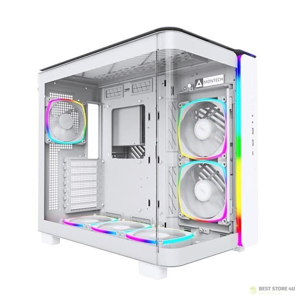 Montech KING 95 PRO Midi-Tower, Härdat Glas, ARGB - Vit Vit