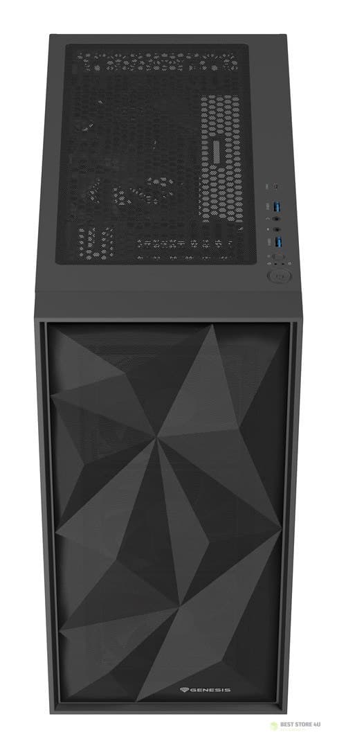 NATEC GAMINGCHASSA GENESIS DIAXID 605F MIDI-TORN USB-C MED FÖNSTER SVART