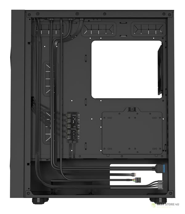 NATEC GAMINGCHASSA GENESIS DIAXID 605F MIDI-TORN USB-C MED FÖNSTER SVART