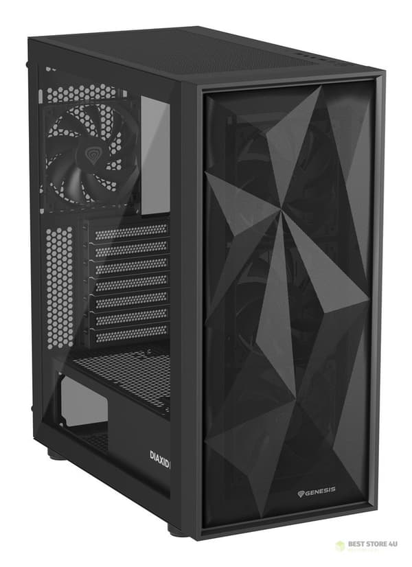 NATEC GAMINGCHASSA GENESIS DIAXID 605F MIDI-TORN USB-C MED FÖNSTER SVART
