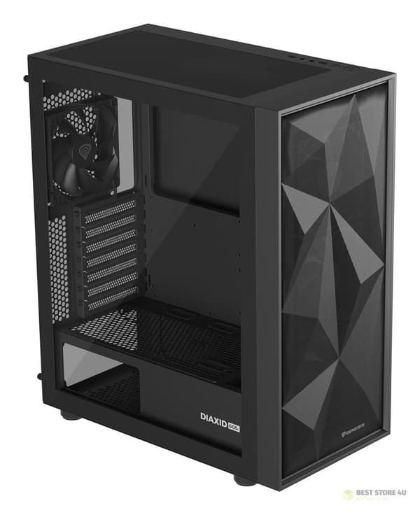 NATEC GAMINGCHASSA GENESIS DIAXID 605F MIDI-TORN USB-C MED FÖNSTER SVART