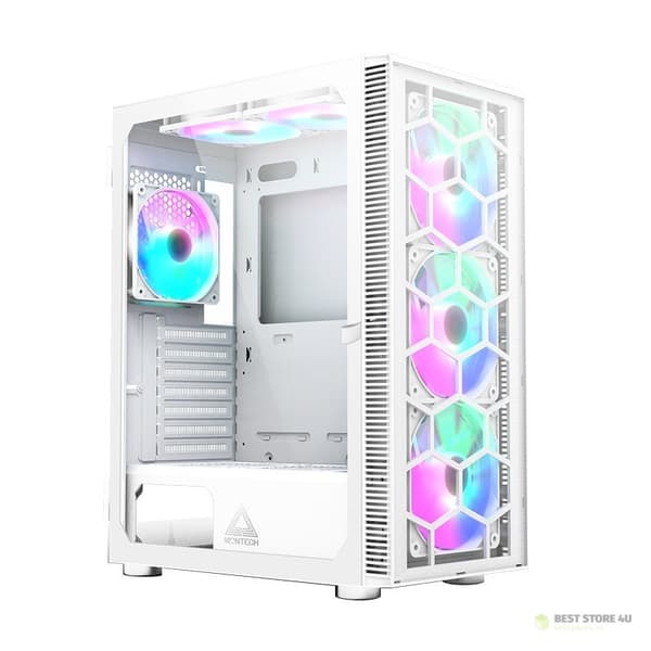 Montech X3 TG RGB Datorchassin Vit Vit