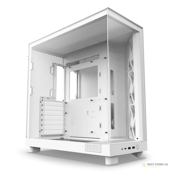 NZXT DATORCHASSI NZXT H6 FLOW RGB MIDI-TOWER MED FÖNSTER VIT