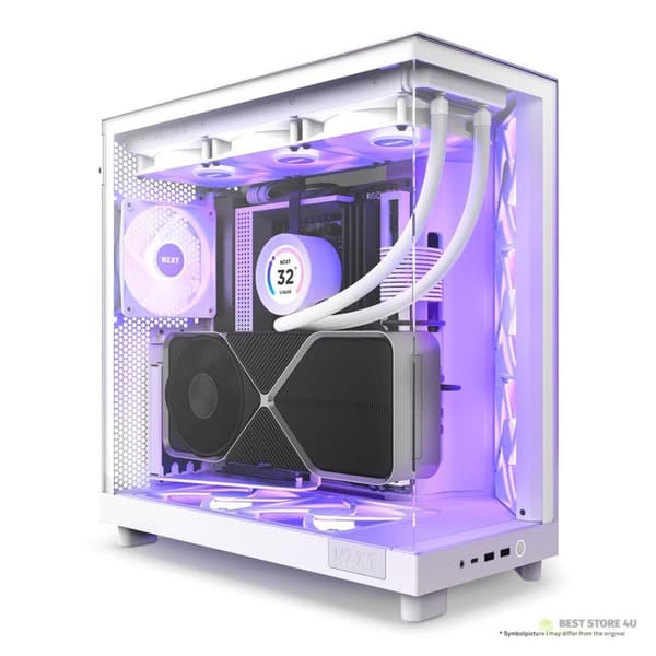 NZXT DATORCHASSI NZXT H6 FLOW RGB MIDI-TOWER MED FÖNSTER VIT