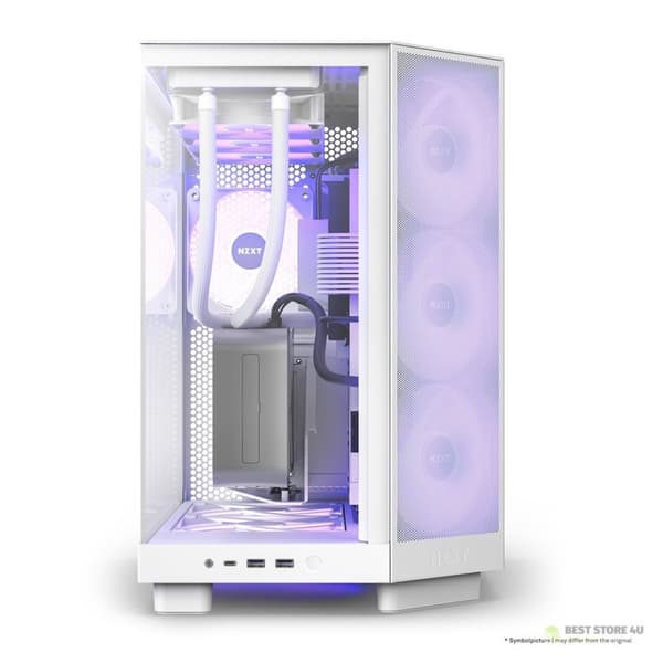 NZXT DATORCHASSI NZXT H6 FLOW RGB MIDI-TOWER MED FÖNSTER VIT
