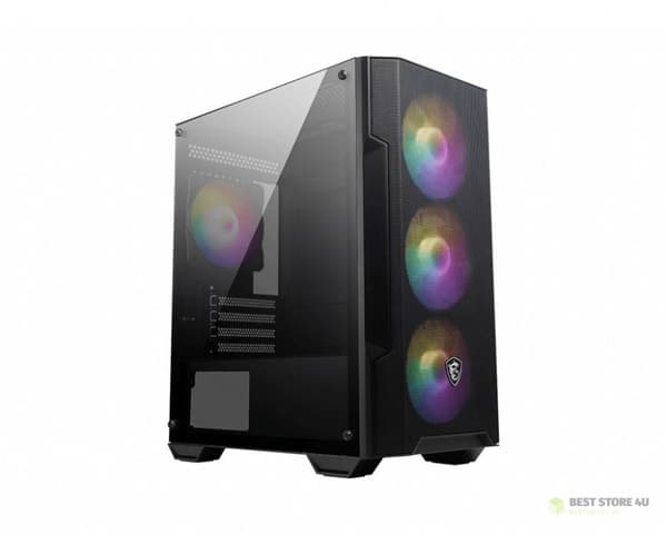 MSI MAG FORGE M100A-chassit Svart, Transparent