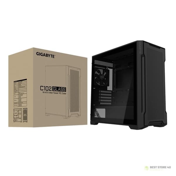 GIGABYTE MIDITOWER CHASSI UTAN nätaggregat/GB-C102G SVART