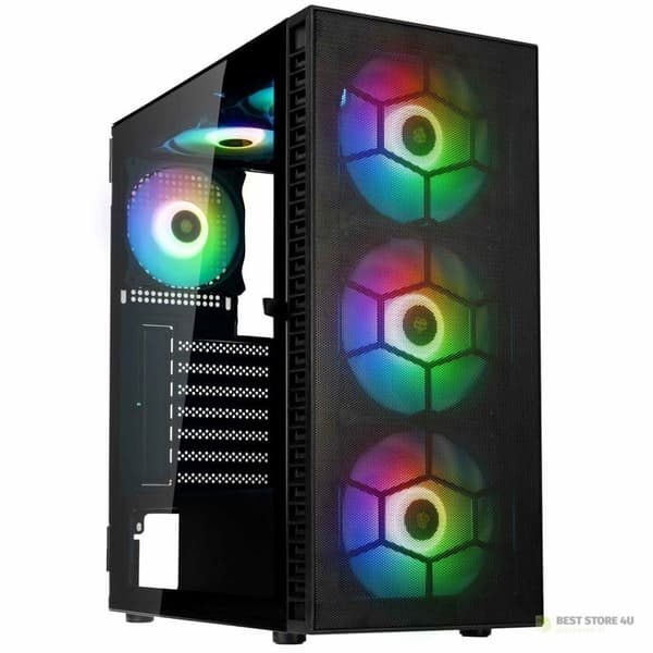 Kolink Observatory HF Mesh ARGB Midi-Tower-chassi – Svart Svart