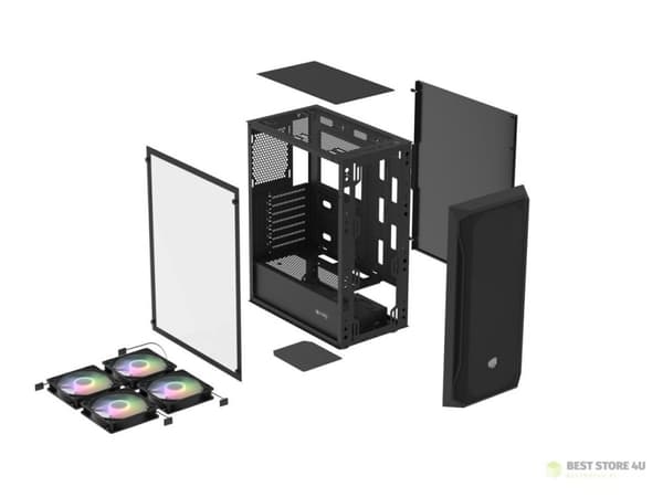 FURY DATORCHASSA FURY SHOBO SH4F RGB MIDI MED FÖNSTER SVART