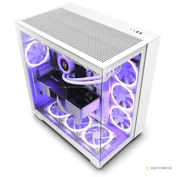NZXT H9 FLOW MIDI-TOWERCHASSI MED FÖNSTER VIT CM-H91FW-01