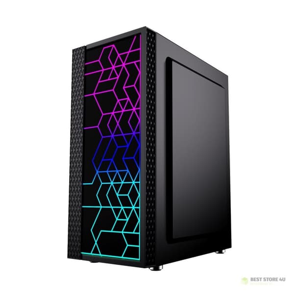 GEMBIRD FORNAX 2500 MIDI-TOWER-CHASSI (1X USB 3.0, 2X USB 2.0, HD-LJUD, GLASIDOPANEL) SVART