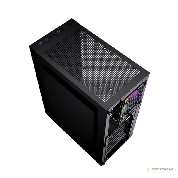 GEMBIRD FORNAX 2500 MIDI-TOWER-CHASSI (1X USB 3.0, 2X USB 2.0, HD-LJUD, GLASIDOPANEL) SVART