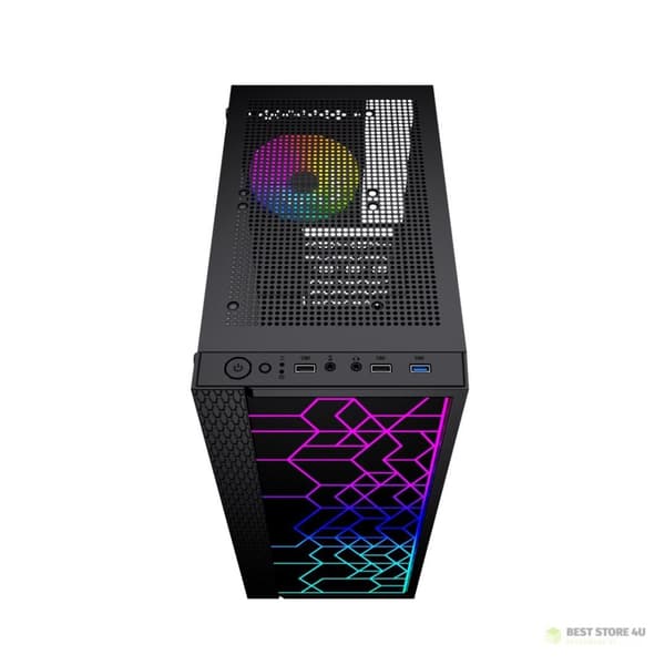 GEMBIRD FORNAX 2500 MIDI-TOWER-CHASSI (1X USB 3.0, 2X USB 2.0, HD-LJUD, GLASIDOPANEL) SVART