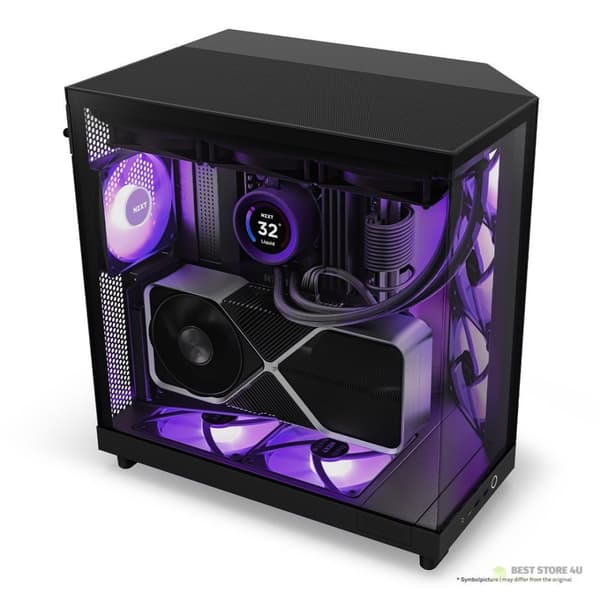 NZXT DATORCHASSI NZXT H6 FLOW RGB MIDI-TOWER MED FÖNSTER SVART