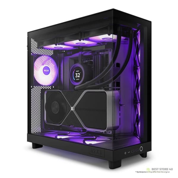 NZXT DATORCHASSI NZXT H6 FLOW RGB MIDI-TOWER MED FÖNSTER SVART