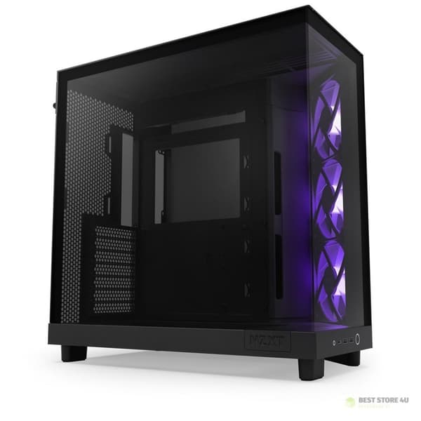 NZXT DATORCHASSI NZXT H6 FLOW RGB MIDI-TOWER MED FÖNSTER SVART