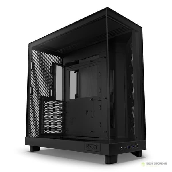 NZXT DATORCHASSI NZXT H6 FLOW RGB MIDI-TOWER MED FÖNSTER SVART