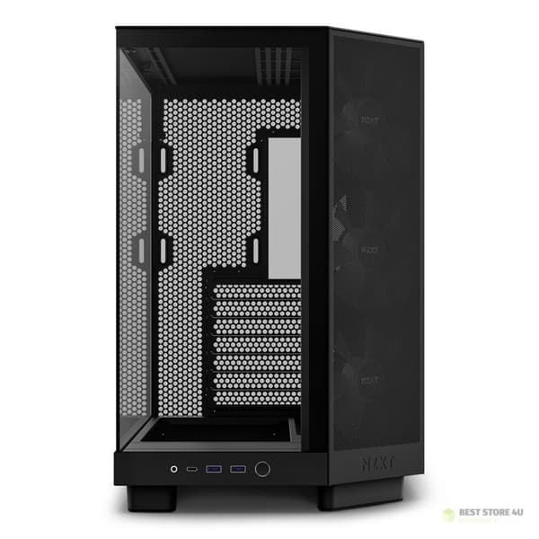 NZXT DATORCHASSI NZXT H6 FLOW RGB MIDI-TOWER MED FÖNSTER SVART