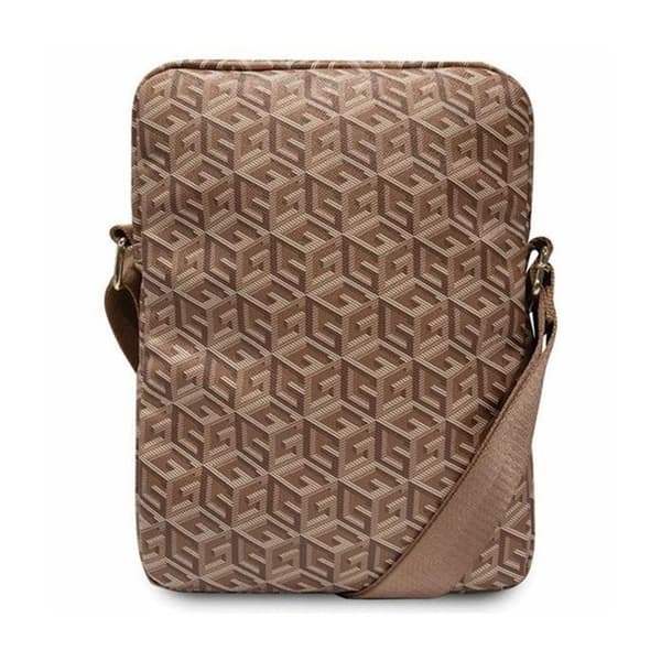Guess - GUTB10HGCFSEW - GCube Stripe Tablet Bag 10' (Brzowy)