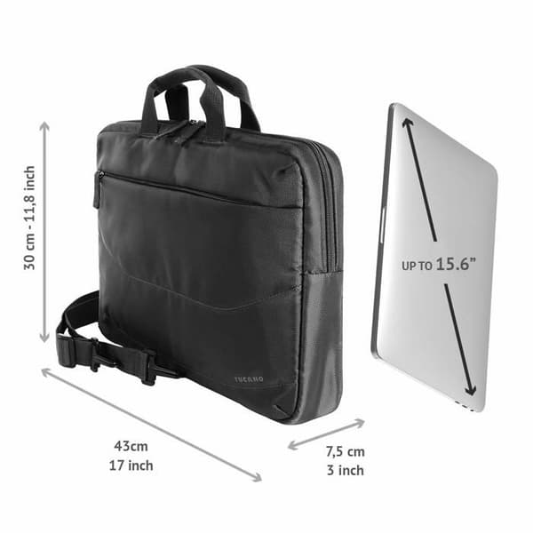Tucano 15,6" LAPTOPVÄSKA NOIR+S