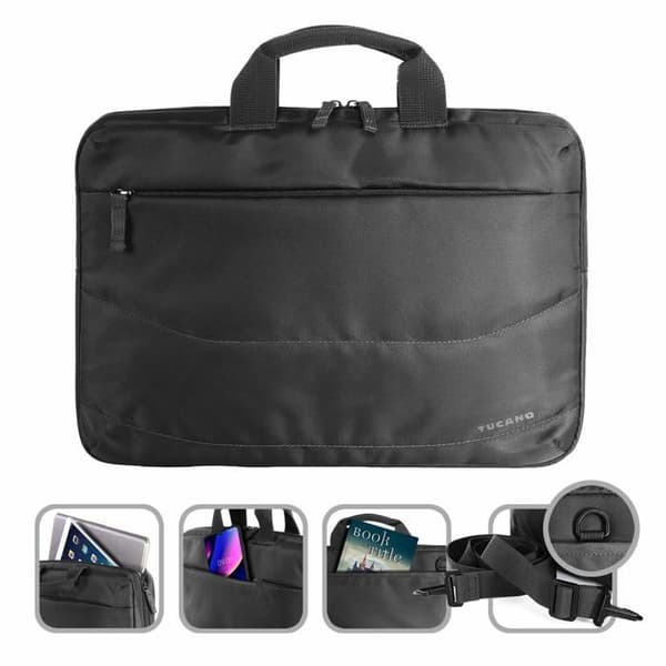 Tucano 15,6" LAPTOPVÄSKA NOIR+S
