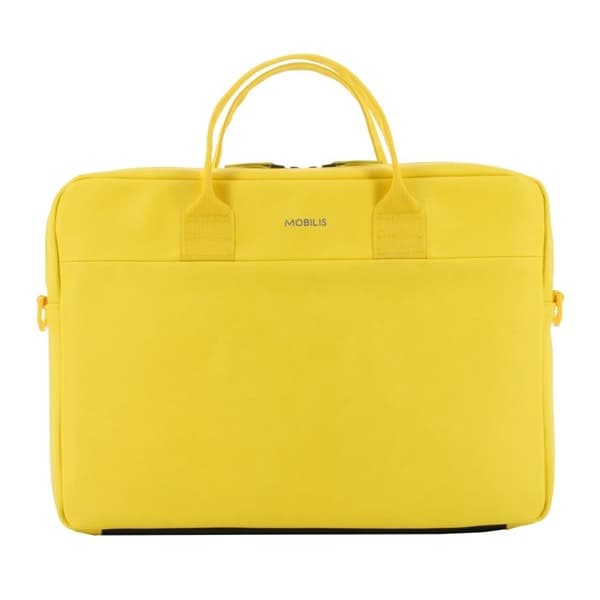 Laptopväska 11-14", PC/surfplatta Axelväska, kompatibel MacBook 13", läderlook, gul