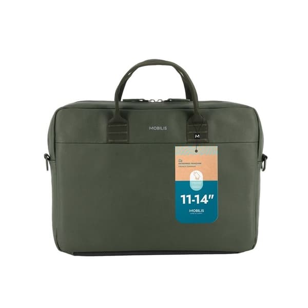 Laptopväska 11-14", PC/Surfplatta Axelväska, Kompatibel MacBook 13", Läderlook, Khaki