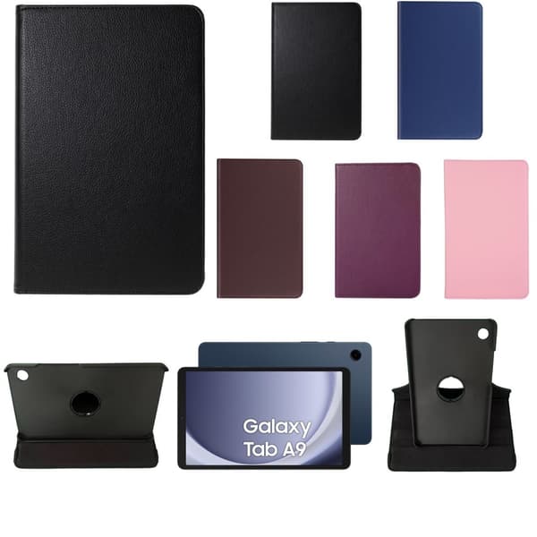 360 fodral Samsung Galaxy Tab A9 skärmskydd skal Svart