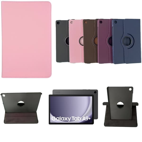 360 fodral Samsung Galaxy Tab A9+ skärmskydd skal Rosa