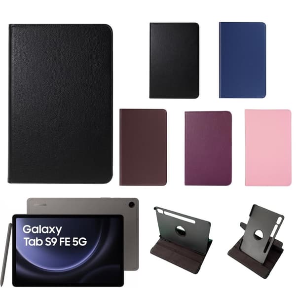 360 fodral Samsung Galaxy Tab S9 FE skärmskydd skal Svart