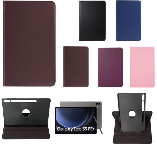 360 fodral Samsung Galaxy Tab S9 FE+ skärmskydd skal Brun