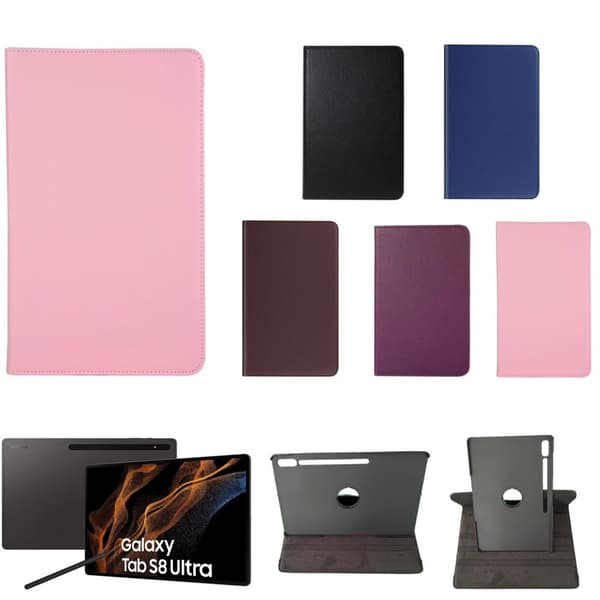 360 fodral Samsung Galaxy Tab S8 Ultra skärmskydd skal Rosa