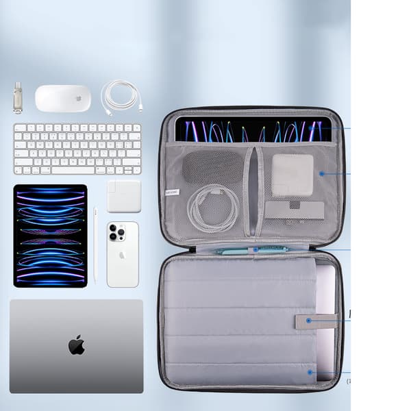 INF Elegant gråt iPad-etui (10,2-11 tommer) - Premium beskyttelse