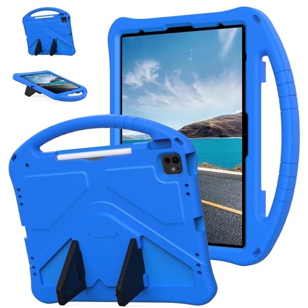 SKALO iPad Air 13 (2025) Børnecover med håndtag og stand - Blå