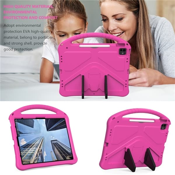 SKALO iPad Pro 13 (2024) Barnskal med handtag och ställ - Rosa