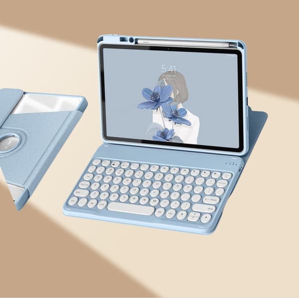 INF 360° Roterende Bluetooth Tastatur Cover til compatible with Xiaomi Pad 5/5 Pro 11" 2021 & Xiaomi Pad - Blå/Marineblå