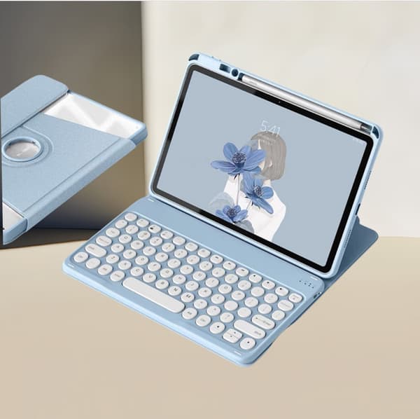 INF 360° Roterende Bluetooth-tastaturdeksel for compatible with Xiaomi Pad 6S Pro 12.4" 2024 med stort tastatur