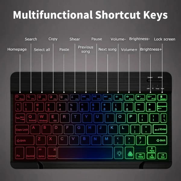 INF Kompatibel med iPad Air 11 2024 Roterende Akryl Bluetooth Tastatur Cover