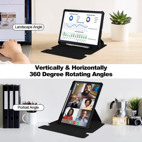 INF Kompatibel med iPad Pro 11 2024 Roterende Akryl Bluetooth-tastaturdeksel