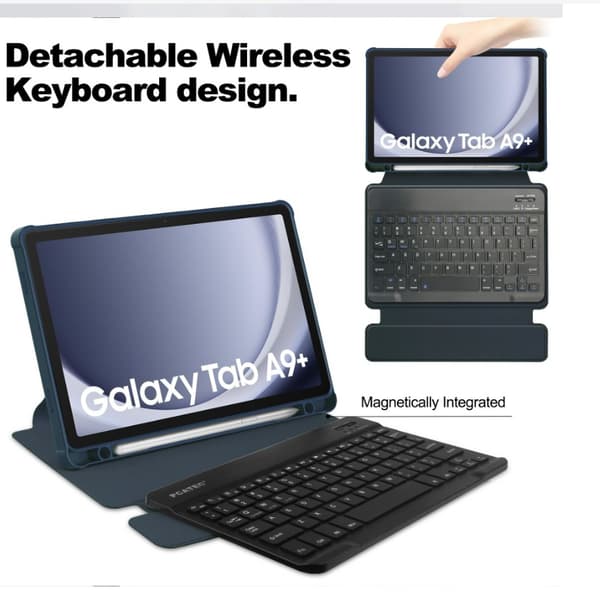 INF Kompatibel med Samsung Tab S9 Plus 12.4" 360° Roterende Bluetooth-tastatur