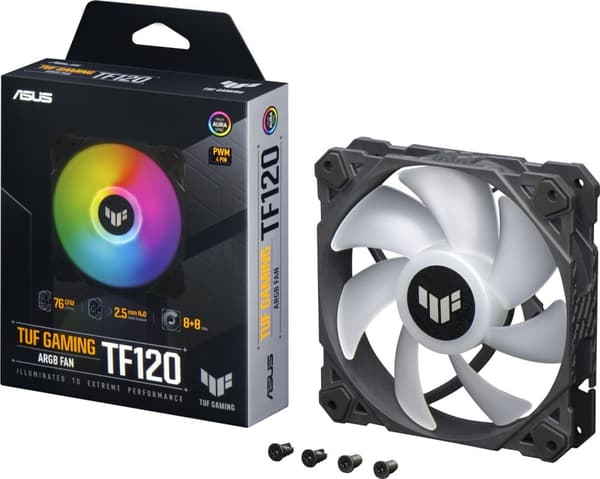 ASUS TUF Gaming TF 120 ARGB PWM -tuuletin, 120 mm