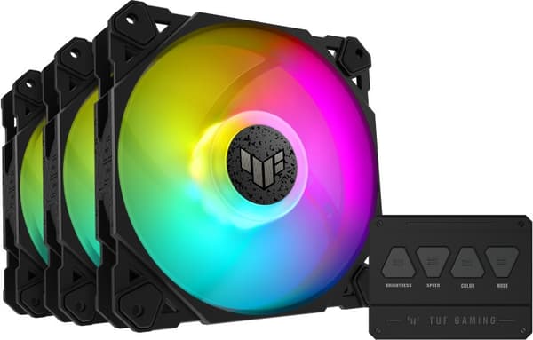 ASUS TUF Gaming TF 120 ARGB PWM-blæser, 120 mm, 3-pak
