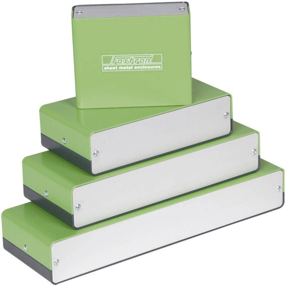 Fastron FSG2584 Enclosure AL 250x80x40mm Grey/Green metal end panels Universalhölje 250 x 80 x 40 Aluminium Grön, Grå 1