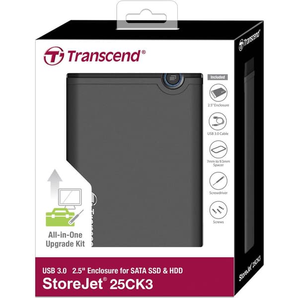 Transcend TS0GSJ25CK3 SATA-hårddiskkabinett 2.5 tum USB 3.2 Gen 1