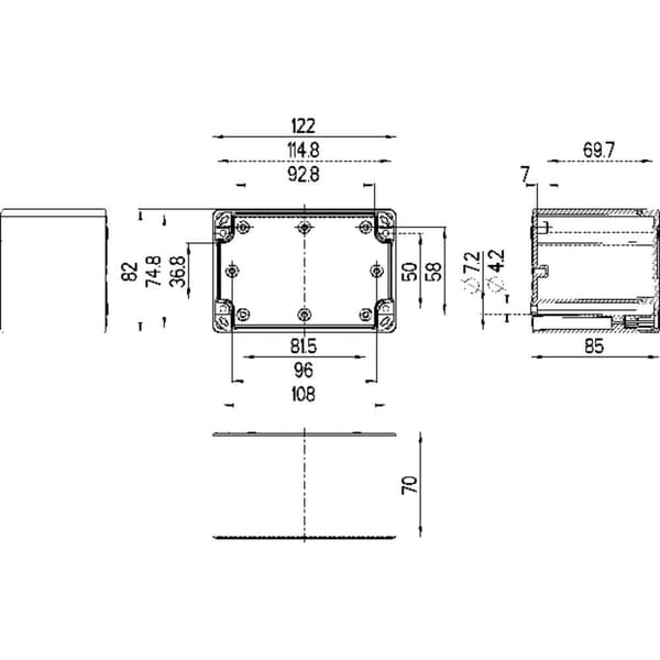 Spelsberg TG ABS 1208-9-o Hölje installation 122 x 82 x 85 ABS Grå-vit (RAL 7035) 1 st